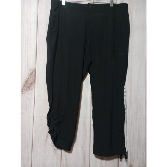Eddie Bauer Pants Womens‎ 16 Stretch Ripstop Crop Drawstring Hiking Mesh Pockets - Picture 1 of 8